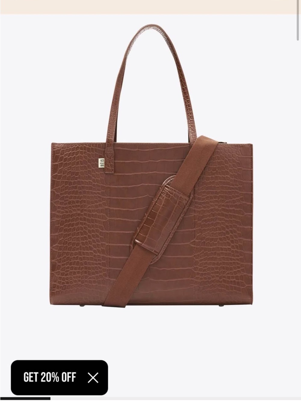 BEIS Large Maple Croc Tote - Picture 2 of 9